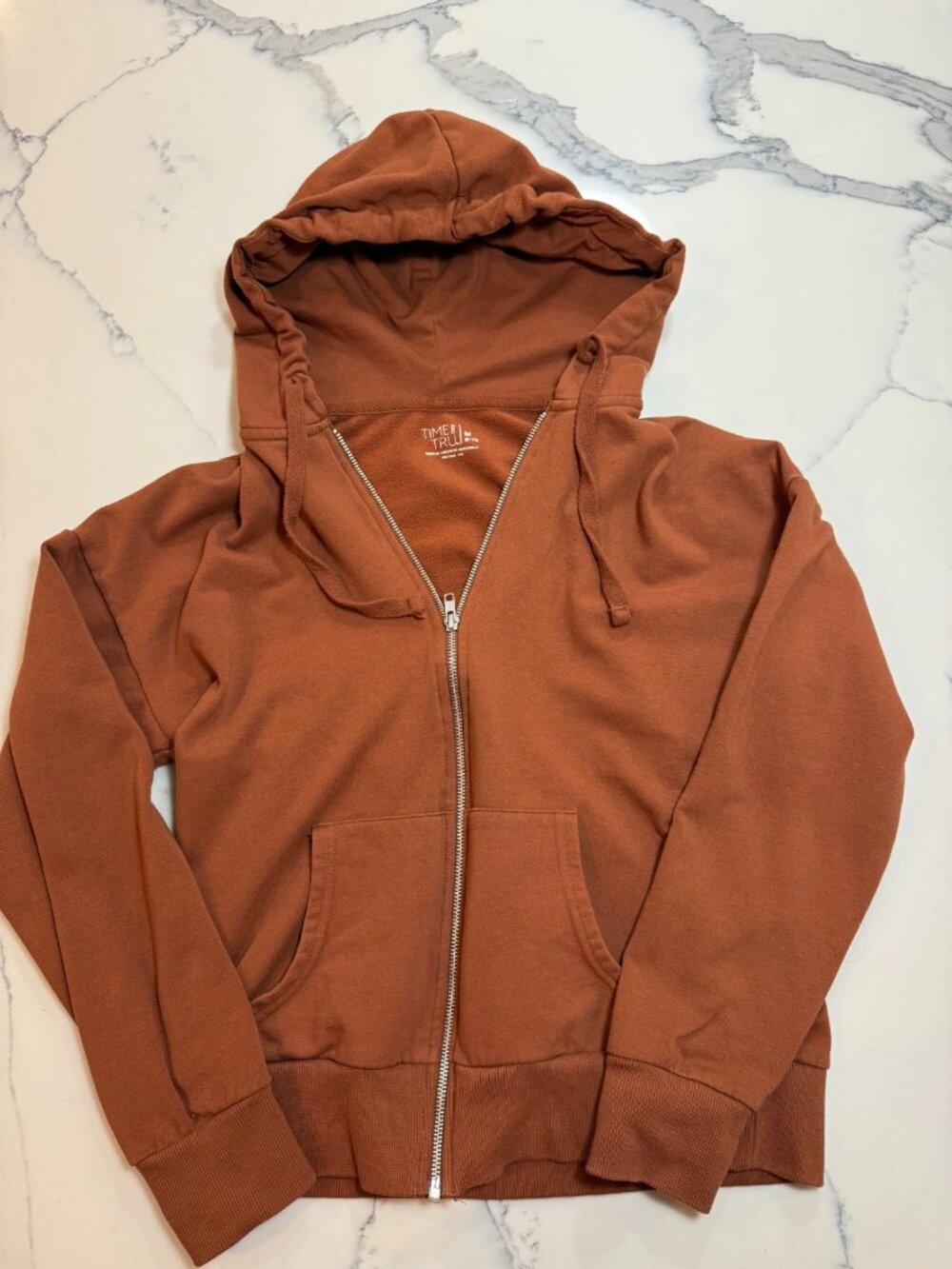 Time and Tru Brown Full Zip Hoodie M